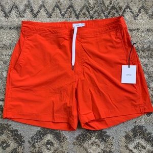 Onia The Calder Solid Lava Orange Swim Trunks XL